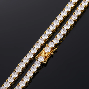 Usine <span class=keywords><strong>prix</strong></span> de gros 3mm Moissanite Tennis chaîne différentes tailles mousqueton fermoir S925 Vvs Tennis chaîne Hip Hop bijoux - Product Image 4