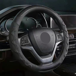 Funda de <span class=keywords><strong>Volante</strong></span> de <span class=keywords><strong>Coche</strong></span> de Cuero y Fibra de Carbono de Alta Calidad, Popular, 3D, PVC, Universal, Accesorio Interior, Estilo Deportivo - Product Image 5