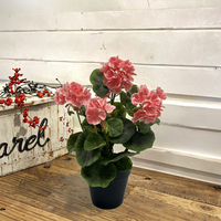 Bouquet de fleurs artificielles réalistes de bégonia pour décoration funéraire, cimetière, tombe, petit pot, arrangement de table de mariage, Noël, fournitures populaires
