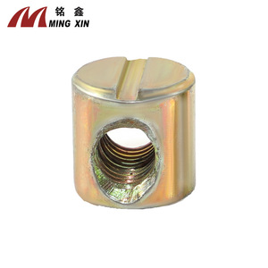 Écrou à trou plat Ming Xin M6x12mm à tête fendue pour quincaillerie de meubles en bois - Product Image 1