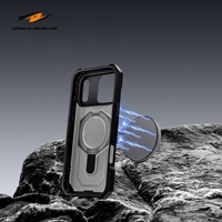 Coque rigide pour iPhone 17 Pro Max Luxury Heavy Armor PC + TPU pour iPhone 17 Air 17 Pro 16 Pro Max Magnetic Ring Stand