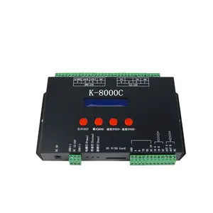 Contrôleur de K-8000C programmable adressable SK6812 1603 lumières LED polychromes contrôleur DMX 512 SPI livré avec fonction de codage