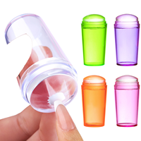 Outil de tamponnage à double tête pour ongles, modèle transparent pour la conception et l'impression d'ongles, tampon en silicone pour ongles