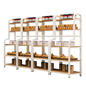 Custom pavimento in piedi in metallo ispessito e legno pasticceria pane Display scaffali divisorio per panetteria & bar <span class=keywords><strong>Store</strong></span> - Product Image 2