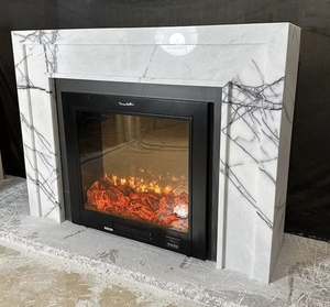 Moda francés estilo moderno interior hermosas <span class=keywords><strong>venas</strong></span> púrpuras blanco piedra Natural mármol Lila mármol chimenea envolvente - Product Image 6