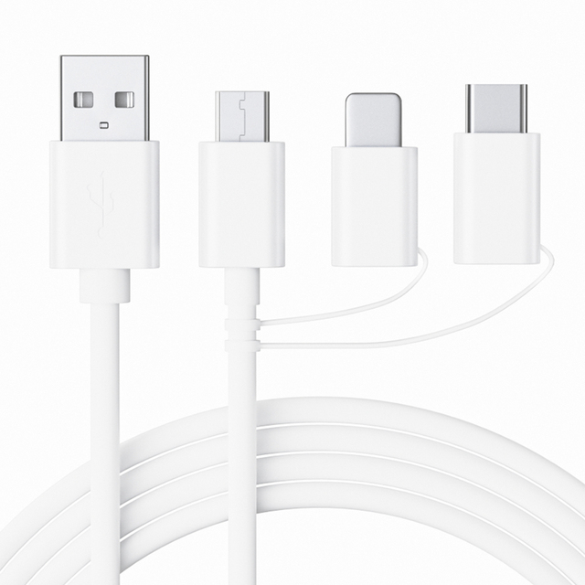 MFI Certified Cable Factory Multifunctional Gift 1.2M 3 in 1 TPE PVC Data Charging USB Charging Cable for Phone/Type-C/Android