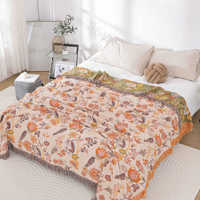 Vente chaude fleur mélodie pur coton gaze été cool couette gland serviette couette