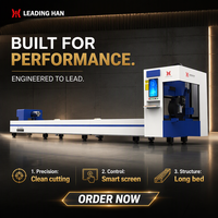 Mesin Pemotong Laser Fiber 3-Axis CNC Yaskawa Pendingin Air Presisi Tinggi Leadhan Baru, Digital AI BMP/DXF/LAS untuk Memotong Logam/Kuningan