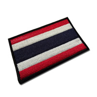 Patch brodé 3D en chenille drapeau thaïlandais 8*5cm, badge en tissu avec dentelle, fixation auto-agrippante, qualité supérieure pour vêtements et chapeaux