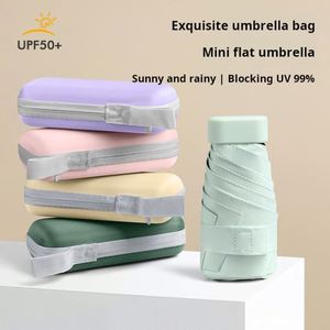 Parapluie pliant mini haut de gamme pour femme LM-H, protection UV UPF50+, commande manuelle, format capsule - Product Image 3