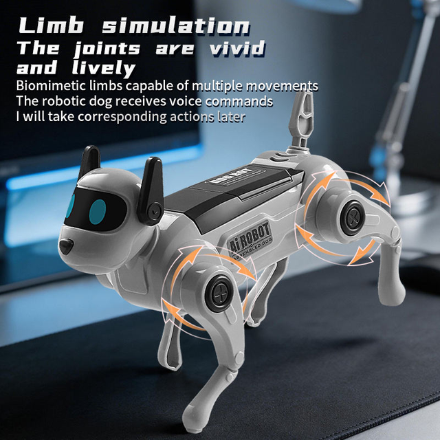 Interactive Robotic Dog Toy with 13 Smart Voice Commands DIY Assembly Educational STEM Toy for Kids 8+ Years Old