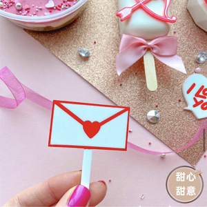 Adorno de acrílico para cupcakes con forma de corazón, para el Día de San Valentín, con diseño de miel y dulzura, para decoración de fiestas de cumpleaños. - Product Image 4