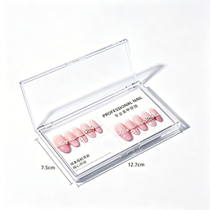 Boîte de présentation transparente double couche pour <span class=keywords><strong>nail</strong></span> <span class=keywords><strong>art</strong></span>, conteneur pour faux ongles en acrylique, vente en gros, longue durée - Product Image 1