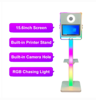 Photomaton portable 15,6 pouces avec éclairage LED, processeur Core i5 6ème génération, 8+256 Go, idéal pour la location lors de fêtes d'anniversaire pour enfants