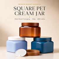Tarro PET Plano Ancho de 500g, Cuello 89, Diseño de Perfil Bajo de 92.5mm, MOQ 500 unidades, Envase Cosmético de Plástico para Mantequilla Corporal, Exfoliante, Bálsamo, para Salón