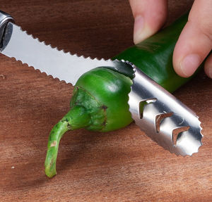 Descorazonador <span class=keywords><strong>de</strong></span> pimienta Manual <span class=keywords><strong>de</strong></span> acero inoxidable, herramienta <span class=keywords><strong>de</strong></span> <span class=keywords><strong>cocina</strong></span> creativa para quitar semillas, pimientos, Chile, dispositivo eficiente para desgranar - Product Image 4