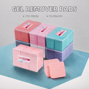 Nouveau 1080 pièces/boîte coloré UV forme de coeur professionnel en plastique Gel vernis à ongles dissolvant lingette tampons cils colle nettoyant - Product Image 2