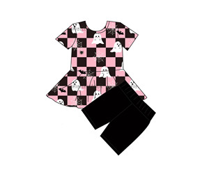 Abbigliamento Coordinato <span class=keywords><strong>Mamma</strong></span> e Figlia <span class=keywords><strong>in</strong></span> Bambù, Vestito a Maniche Corte e Pantaloncini Tinta Unita, Abito Estivo Boutique per Bambini - Product Image 3