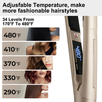 Lisseur de cheveux électrique LinkBeauty LCD à arrêt automatique après 1 heure, avec plaques en titane, pour usage domestique, en camping-car et en hôtel, utilisation en extérieur