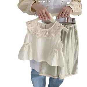 Tongxingyuan Girls Summer Outfit Set Vest And Pants Two Piece Cotton Casual Clothes Solid Color Thin Style - Product Image 5