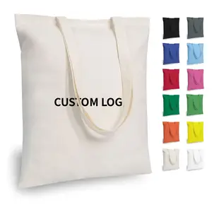 Venta al por mayor barato en blanco grande logotipo personalizado reutilizable impreso algodón orgánico lona comestibles tela bolsas de compras