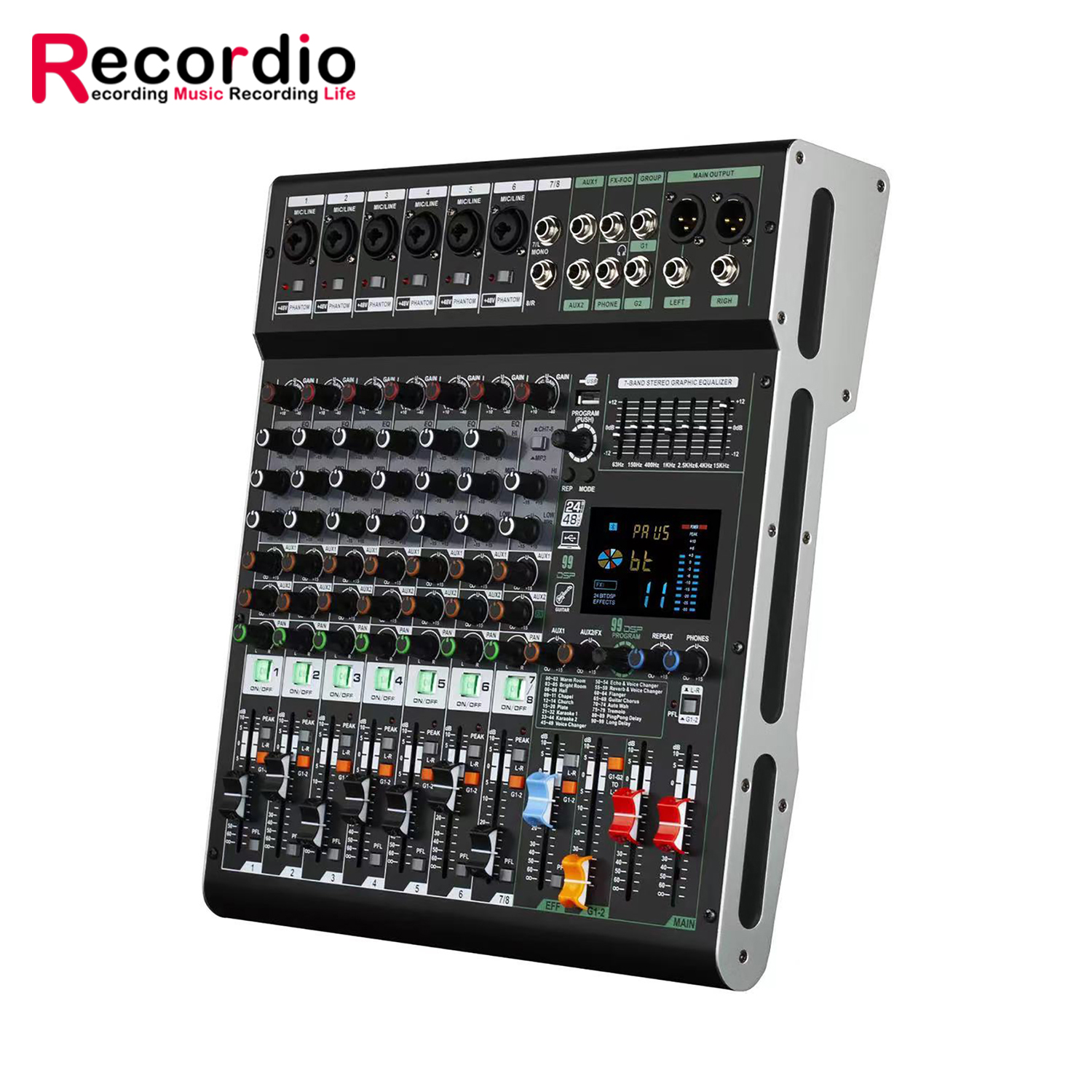 GAX-GS8 Professional 99DSP Mixer - 24bit 48V Audio Mixer