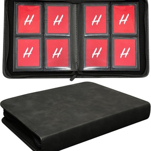 Premium Waterproof 9 Pockets PU Leather <b>Card</b> <b>Binder</b> Secure Zipper Custom Black Trading <b>Card</b> Album Just Case Acrylics PP Inner - Product Image 1
