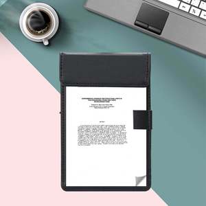A4 File Organizer Clip Folder <b>Office</b> Clipboard Meeting Memo Writing <b>Desk</b> Pad for Restaurant Hotel Use Premium Quality PU Leather - Product Image 1