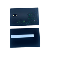 Carte de paiement RFID double interface étanche 13,56 MHz NFC en acier inoxydable noir mat UV Amex 4442 CLF CLF-C260116 Boîte