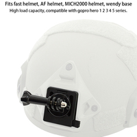 Adaptateur de base pour casque tactique Tri-ClawWarfalcon, compatible FASTMICH/NVG, support de fixation pour caméra d'action GoPro Hero, accessoires en nylon