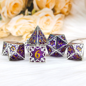 Thiết kế độc đáo nhựa + kim loại rỗng DICE Kit nhấp nháy tuyết RPG DND Dice-D4 D6 D8 D10 D10 % D12 D20 - Product Image 2