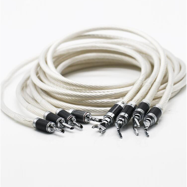 Audiophiles and HiFi Systems Banana Plug to Y Shape Spade Plugs Audio Hi-end Speaker Cable