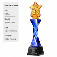 Trophée rectangulaire en cristal écologique de haute qualité, plaque verticale, diamant étincelant, gravure laser arc-en-ciel, couleurs personnalisées