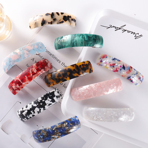 YOMO Sweet <strong>Acetic</strong> <strong>Acid</strong> High Quality Color Spring Clip Curved Check Temperament Hairpin Summer All-match Hair Accessories - Product Image 1