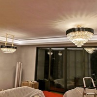 Lustre moderne en cristal Asfour, design en verre et métal laiton, prix compétitif, éclairage de restaurant, décoration lumineuse