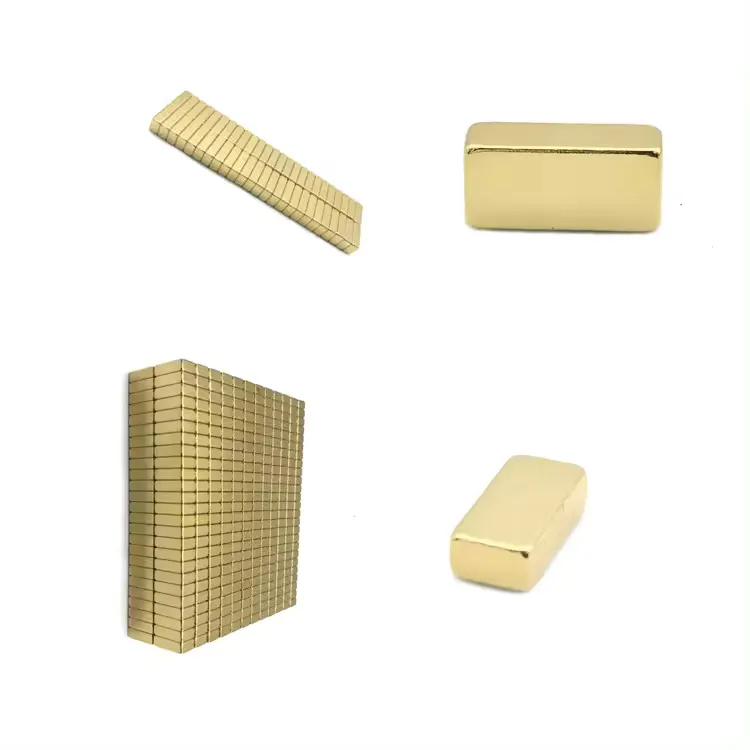 N35 ~ N52 kubus Magnet Neodymium blok NdFeB Magnet dilapisi emas