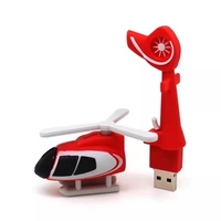 Pabrik Baru PVC Helikopter 3D Bentuk Usb Flash Drive Stik Memori dengan Logo Kustom untuk Hadiah