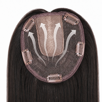 Topper en dentelle mono soudée de qualité supérieure, 100 % cheveux humains vierges bruts, avec dentelle suisse, pour cheveux clairsemés, raie invisible