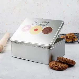 Embalagens de biscoitos doces personalizados, embalagens herméticas, retangulares, biscoitos, lata de estanho cortado, com impressão