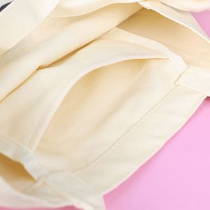 Solid Color Customizable <b>Size</b> <b>Medium</b> Cotton Tote <b>Bag</b> Custom Canvas Shoulder <b>Bag</b> with Plain Letter Pattern - Product Image 3