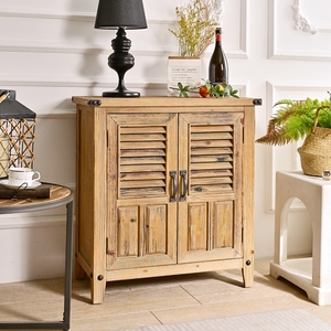 Aparador de Madera Maciza INNOVA, Estilo Rústico de Granja, Puerta de Persiana, para Cocina, Comedor, Sala de Estar, Entrada de Hotel, Almacenamiento - Product Image 2