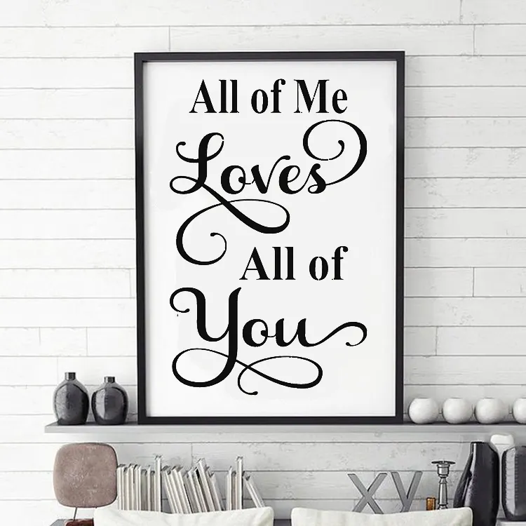 Funny Rustic Wooden Bathroom Farmhouse Decor All of me Loves All of you Art Wood Framed Wall Hanging Quote Sign