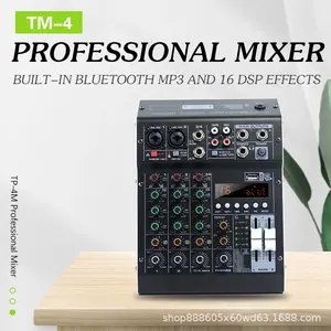 KFKD TP-4M Hot Selling Portable Audio Digital Mixer Made In China Karaoke Live 4-channel Mixer