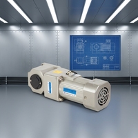 Moteur réducteur à induction AC triphasé 220V 380V 1,5KW à couple élevé, à arbre creux et plein, à angle droit