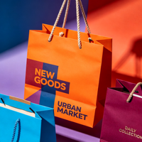 Sacs de courses en papier kraft écologiques et recyclables personnalisés avec poignées, logo de marque imprimé pour les magasins de détail et les événements