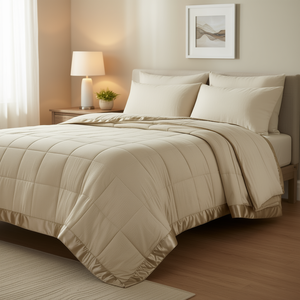 Couverture de lit matelassée DB surdimensionnée en alternative au duvet, couleur unie, toutes saisons, polyester, lavable en machine, style moderne - Product Image 2