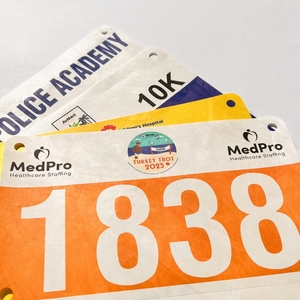 Hot Winter Printed Paper Custom Waterproof Full Color LOGO Printing Tyvek Paper Race Bib Numbers for Marathon Running