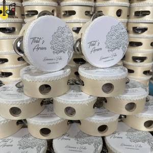 Instrument de musique à percussion personnalisé personnalisé 4 pouces Mini tambourin mariage petit tambour à main jouet prix - Product Image 4