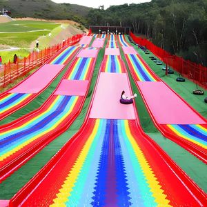 <span class=keywords><strong>Toboggan</strong></span> en PE arc-en-ciel, piste de ski sèche, <span class=keywords><strong>toboggan</strong></span> extérieur de grande taille pour toutes les saisons <span class=keywords><strong>avec</strong></span> lumières LED, fumée, capacité de 20 personnes, plus de 500 kg - Product Image 1