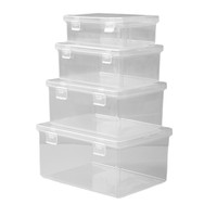 Boîte de rangement rectangulaire transparente en plastique anti-poussière pour articles divers, style minimaliste, idéale pour le bureau et la maison - Meilleure vente